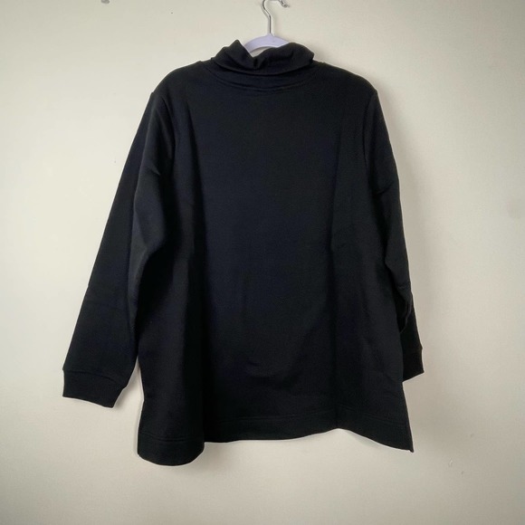 Karen Scott Sport Black Cotton Turtleneck Sweatshirt NWT Plus Size 1X - Picture 3 of 8